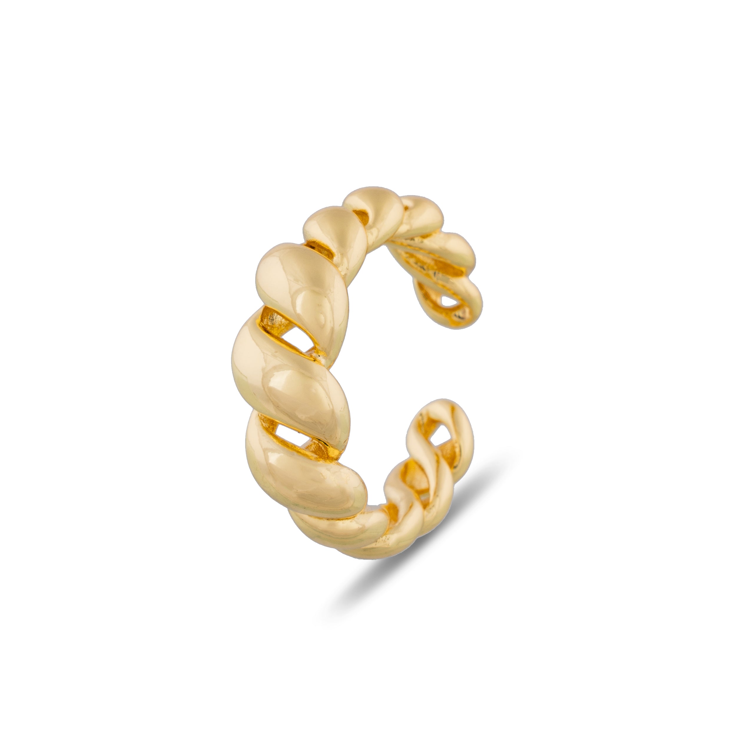 Cruchy Rings Gold Plated Stainless Steel Adjustable Chunky Croissant Ring – House of ...